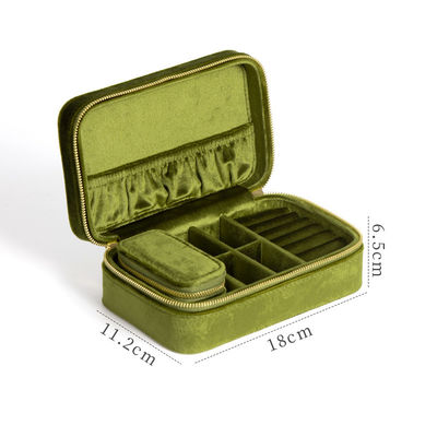 Buy Green Velvet Jewelry Box Custom Gift Box Durable With Metal Lock online manufacture