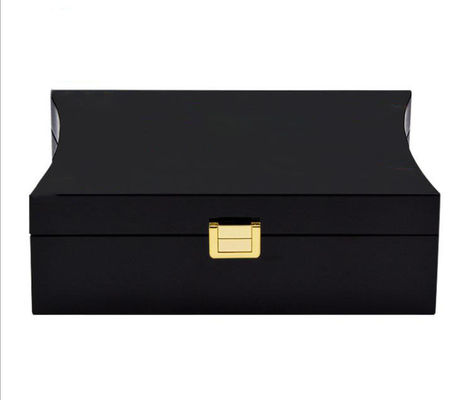 kupować Luxury Black Perfume Box odporny na zużycie trwały na 2 butelki online manufacture