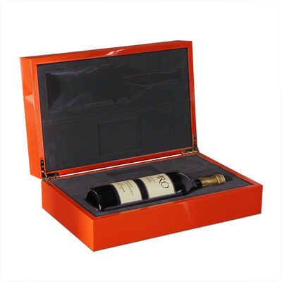 Buy Custom Orange Personalised Wooden Champagne Box With Eco Friendly Materials online manufacture