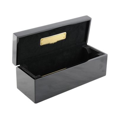 Buy 12x9x4 Inch High Glossy Personalised Wooden Bottle Box Custom Logo Wine Boxes online manufacture