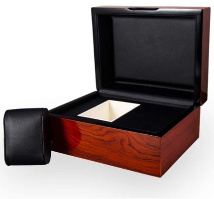Buy Luxury Glossy Custom Watch Box Classic Rectangle Design Versatile Wood Watch Packing Box online manufacture