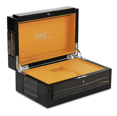 Buy Black Wooden Watch Storage Box Sustainable With Glossy Lacquer Finish online manufacture