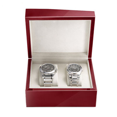 Buy 2 Slots Wooden Watch Collection Box Wood Watch Box Case With Lacquer Finish online manufacture