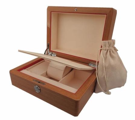 Buy Square Vintage Watch Display Case With Matte Finish Velvet Lining Drop Proof online manufacture