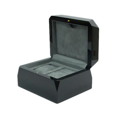 Buy Black Watch Storage Case Wooden Watch Case Box Glossy With Velvet Lining Custom Size online manufacture