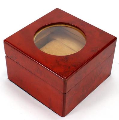 Buy Single Slot High Glossy Wooden Watch Organiser Sustainable With Custom Logo Round Velvet Pillow online manufacture