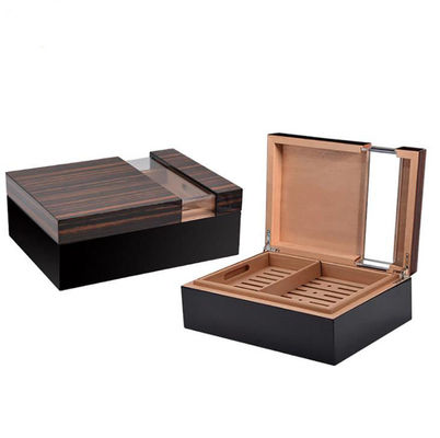 Buy Custom Walnut Wood Cigar Box Brown with Hinged Lid Multiple Polishing Processes online manufacture