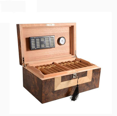 Buy Laser Engraving Wood Cigar Box Humidor Smart Cigar Wood Humidor 50-200 Cigar Sizes online manufacture
