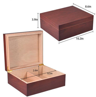 Buy Large Capacity Custom Wooden Cigar Box High Gloss Cigar Humidor With Humidifier online manufacture
