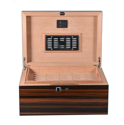 Buy Hinged Closure Handmade Wood Cigar Box 50 Cigar Sizes With Hygrometer online manufacture