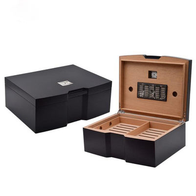 Buy Two Layer Wood Cigar Box Humidor High Precision Hygrometer SGS Certified Large Capacity online manufacture