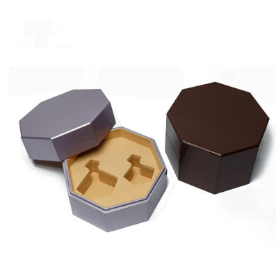 Buy Custom Hexagonal Jewelry Earring Ring Box With High Glossy Lacquer Wood Jewelry Box online manufacture