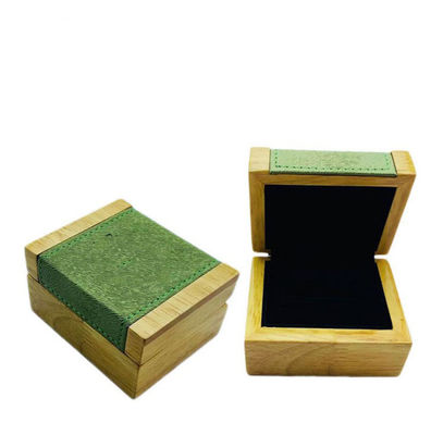 Buy Green Luxury wooden jewelry organizer Microfiber Velvet Leather Eco Friendly Small Wooden Trinket Box online manufacture