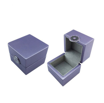 Buy Purple Pendant Bracelet Jewelry Set Packaging Box Luxury High Gloss Wooden Ring Box online manufacture