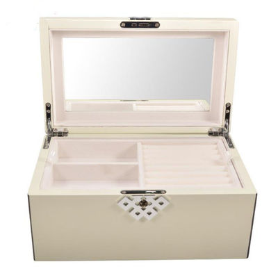 Buy Environmental Wood Jewelry Box Luxury Velvet Inner Necklace Bracelet Ring Box With LED Light online manufacture