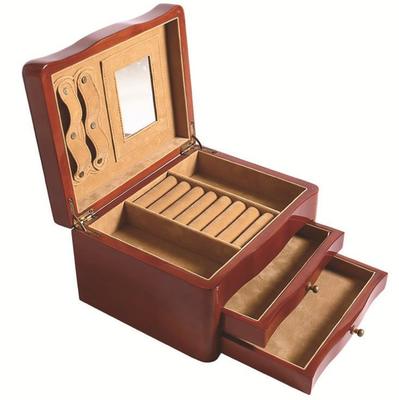 Buy Custom Multi Layer Drawer Wooden Jewelry Box with High-Density Fiberboard and Baking Varnish Coating online manufacture