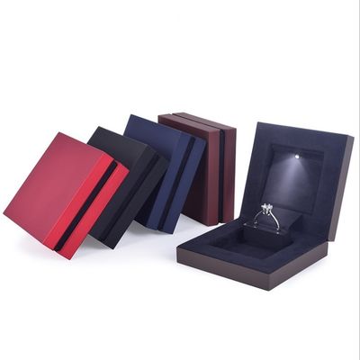 Buy Pu Leather Custom Printed Jewelry Boxes Fashionable With LED Light Pu Leather online manufacture