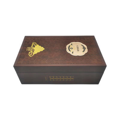 Buy Luxury Natural Wood Wine Box with Piano Lacquer Finish and Custom Design for Single Bottle Champagne Packaging online manufacture