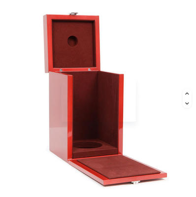 Buy Luxury Custom Red Wooden Gift Box Piano Lacquer Design For Wine Bottle Liquor Collection Decorative Box online manufacture