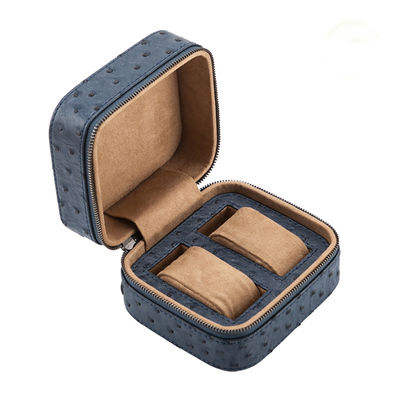 Buy 2 Slots Luxury PU Leather Watch Display Box with Zipper for Secure Storage online manufacture