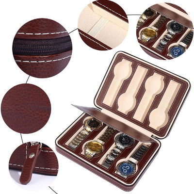 Buy Portable Leather Watch Box With Multi Slot Design Velvet Lining online manufacture