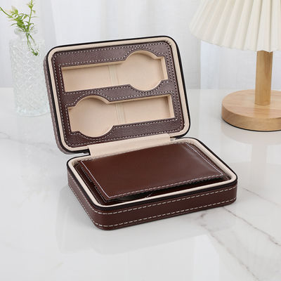 Buy Luxury Practical Leather Watch Holder Box Brown Leather Watch Box online manufacture