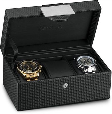 Buy Elegant Leather Watch Case Box 3 Watch Capacity For Storage online manufacture