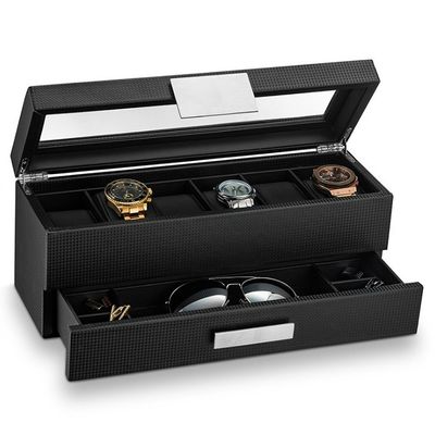 Buy Durable 6 Slot Leather Watch Box With Velvet Lining Custom Logo online manufacture