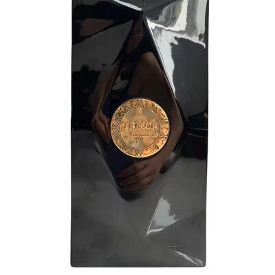 comprar Caja de vino de madera negra de lujo con recubrimiento UV y relieve personalizado online manufacture