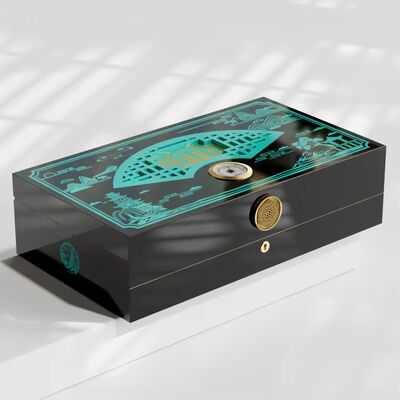 kopen Hoge Kwaliteit Vintage Handgemaakte Sigaren Humidor Ceder Sigaren Desktop Box Met Bevochtiger en Hygrometer online manufacture