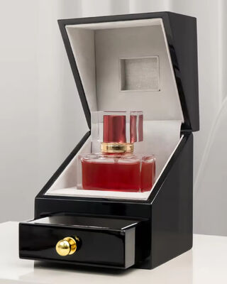 comprar Caixa de perfumes MDF de laca preta alta brilho personalizada para embalagens de óleos essenciais online manufacture