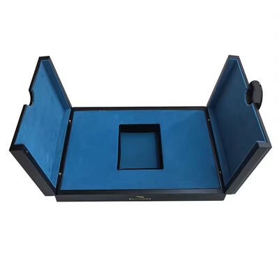 comprare Scatola di profumo di lusso personalizzata in MDF con finitura a pianoforte bronzata a doppia apertura per confezioni regalo lucide da 30-100 ml online manufacture