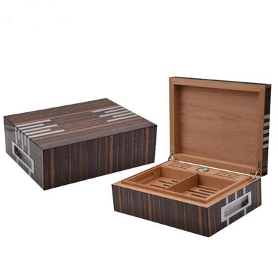 Humidor de charutos de luxo feito à mão Caixa de cigarros de cedro espanhol com bandeja